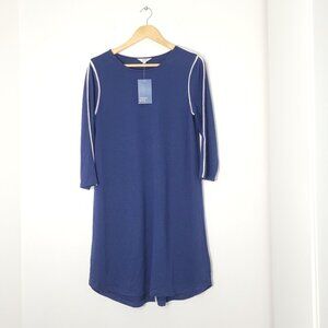 Crown & ivy NEW Women's Navy Blue Long Sleeve Pullover Loose Fit Dress Small NWT